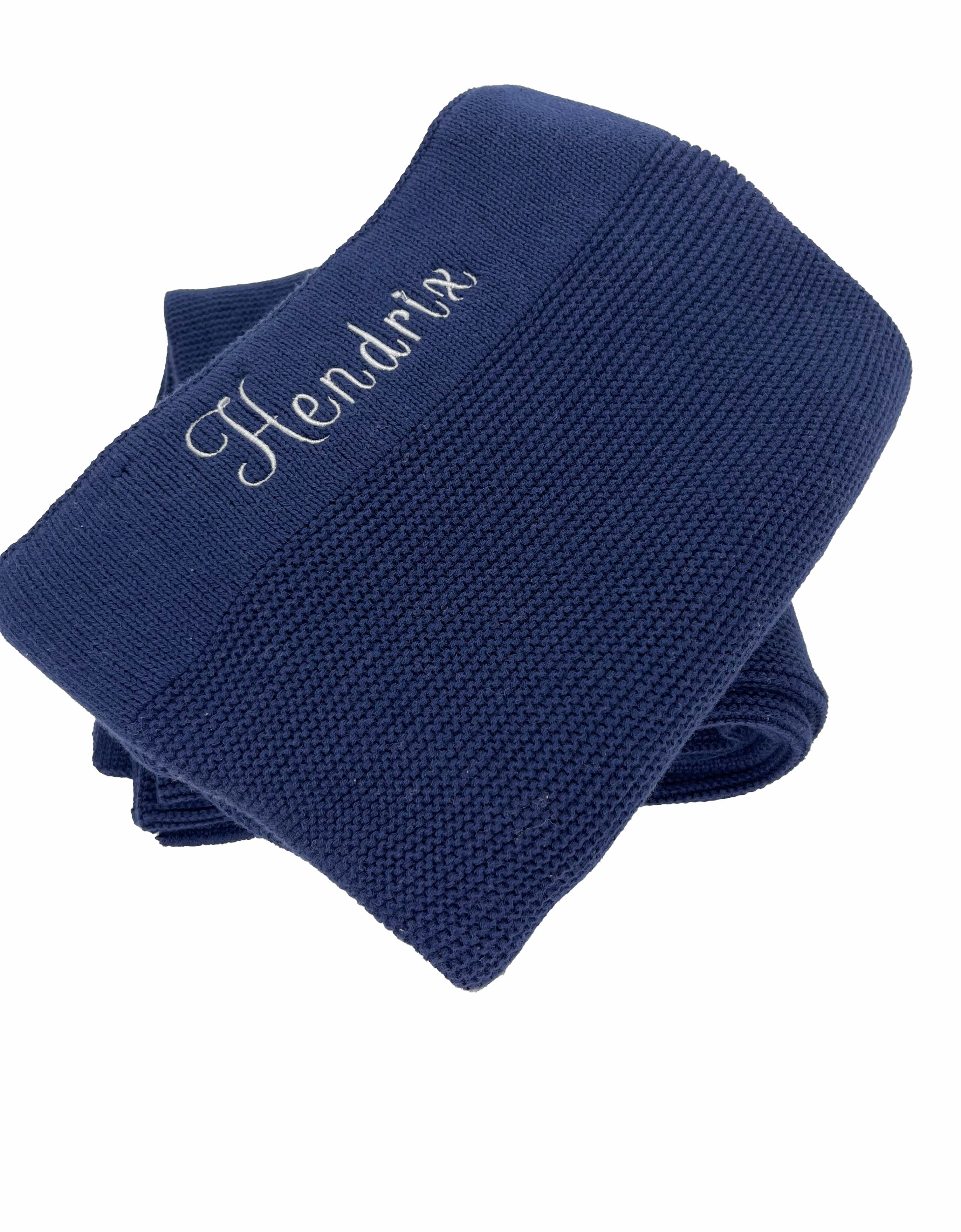 Navy online baby blanket